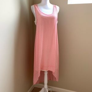 Figwood dress with asymmetrical hem.